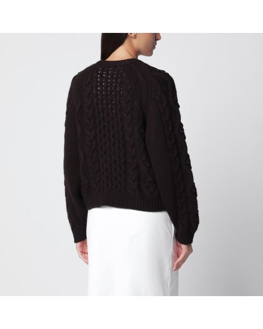 Lisa Yang Black Cable-Knit Cashmere Cardigan