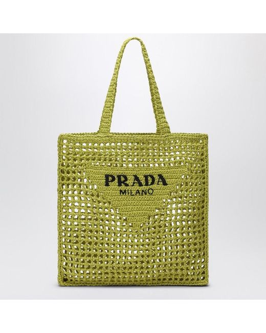 Prada Green Häkeltasche