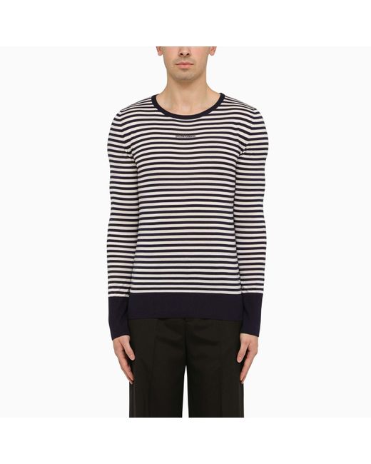 Dolce & Gabbana White Dolce&Gabbana And Striped Long-Sleeved Jersey for men