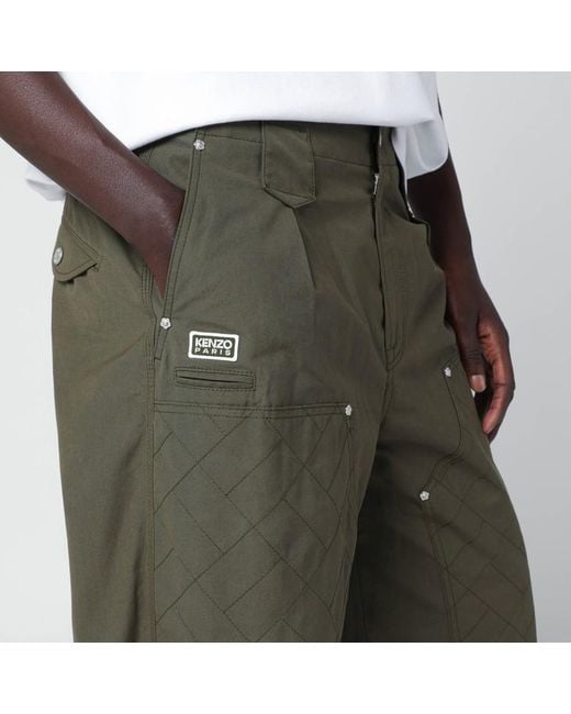 Pantalon Kaki En Coton KENZO pour homme en coloris Green