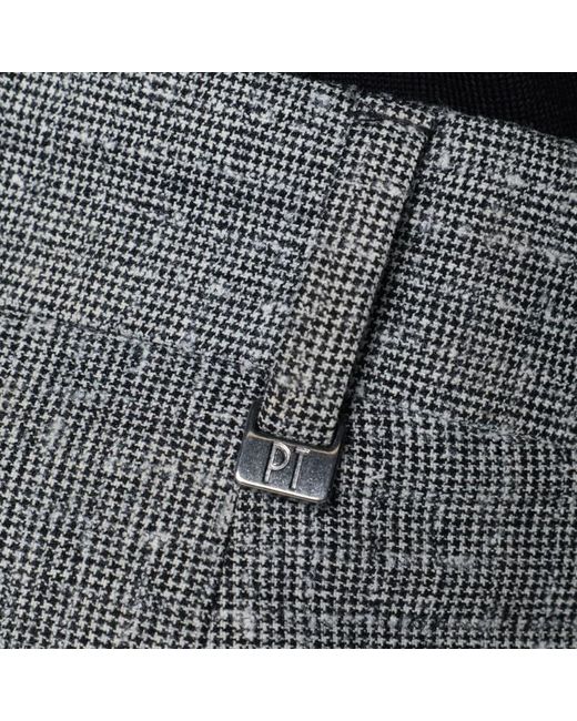 PT Torino Gray Patterned Wool And Cashmere Trousers for men