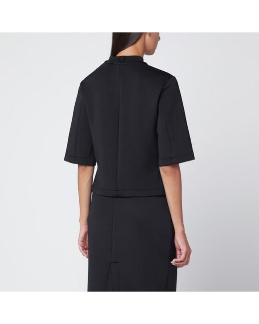 Moncler x Edward Enninful Black Top With Asymmetric Hem