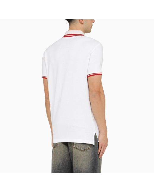 Etro White Short Sleeved Polo Shirt With Logo Embroidery for men