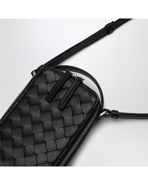 Custodia per smartphone getaway nera in intrecciato di Bottega Veneta in White da Uomo