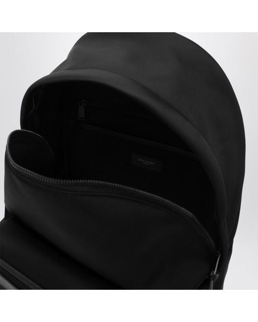Saint Laurent Schwarzer Leder- Und Nylon-Rucksack in Black für Herren