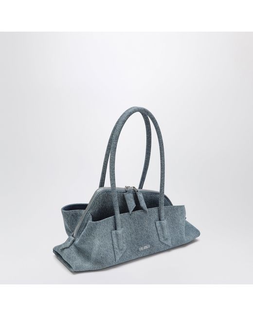 The Attico Blue La Passeggiata Small Washed Denim Top Handle Bag