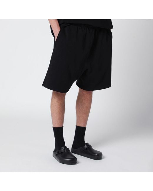 Entire studios Black Cotton Scuba Shorts for men