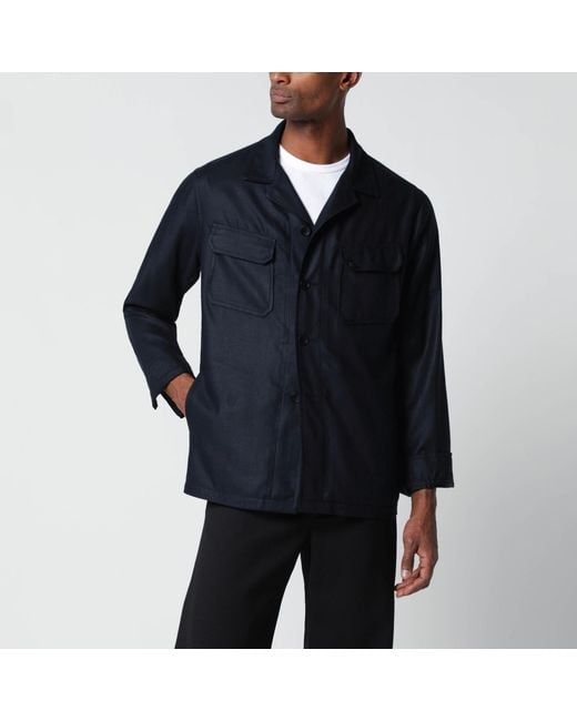 Tagliatore Blue Silk Jacket for men