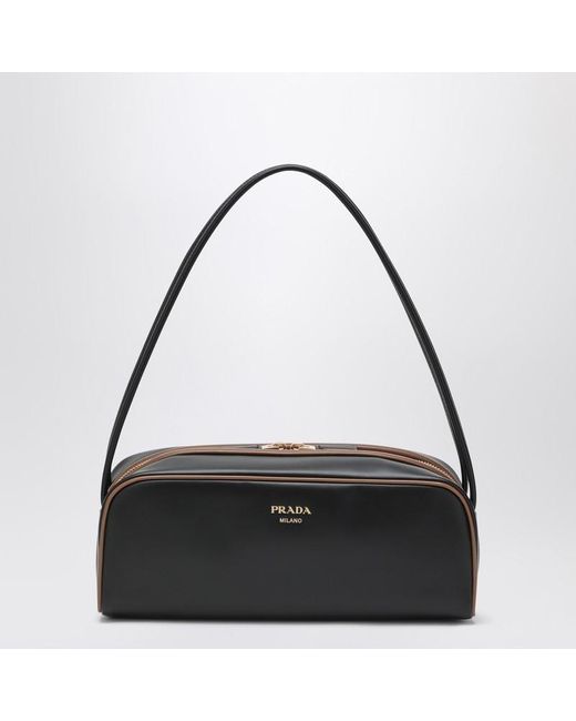 Prada Black Swing Tasche Schwarz/Haselnuss