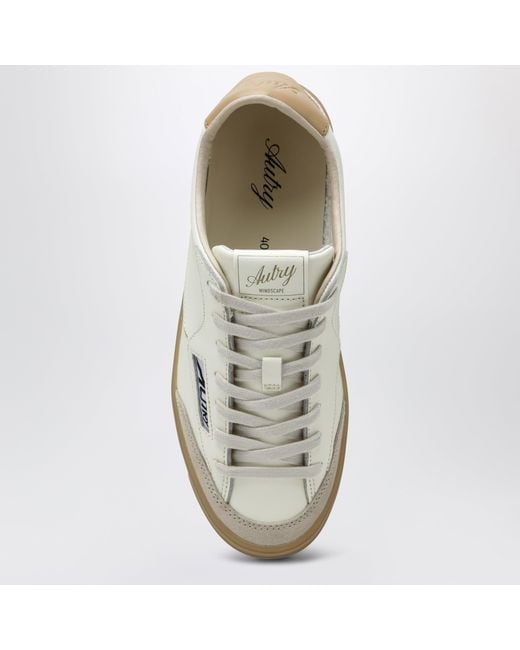 Autry White Windscape Logo-Patch Leather Sneakers