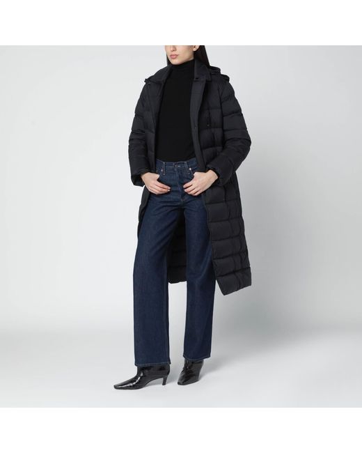 Burberry Black Double-Breasted Padded Coat With Belt