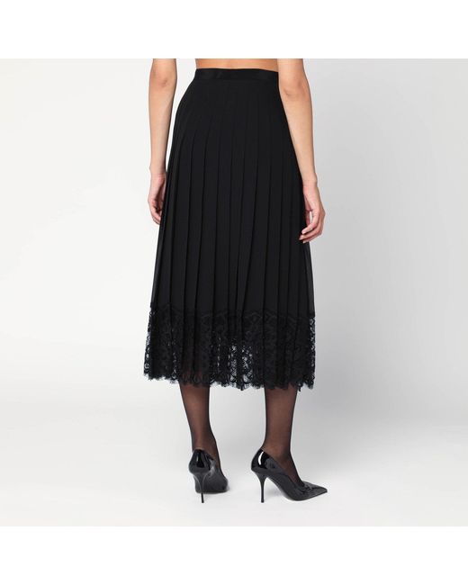 Dolce & Gabbana Black Lace Midi Skirt