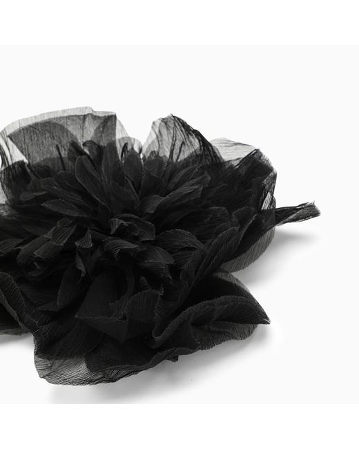 Spilla a fiore nera in seta di Max Mara in Black