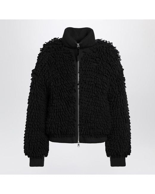Moncler x Edward Enninful Black Schwarzer Cardigan Aus Wollmischung