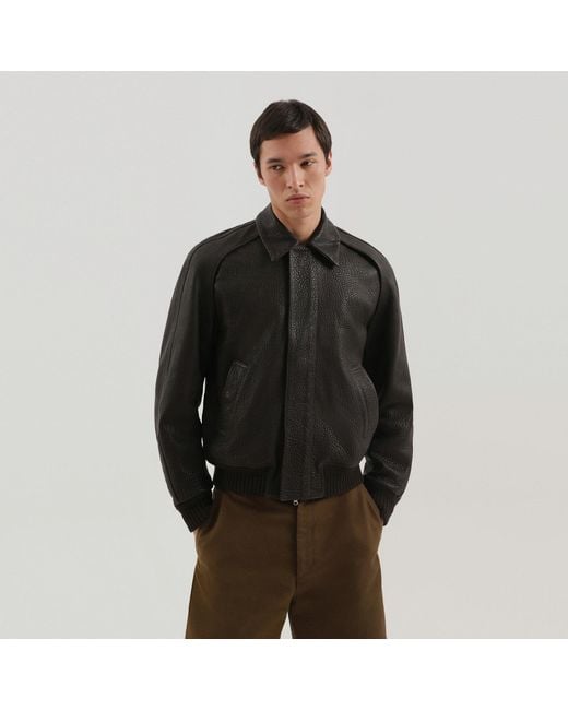 1989 STUDIO Black Leather Jacket for men