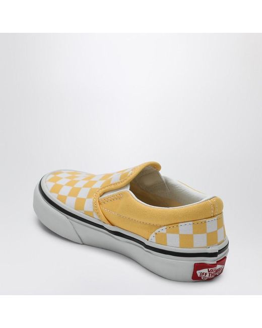 Vans Yellow Slip-On Sneaker With Check Pattern