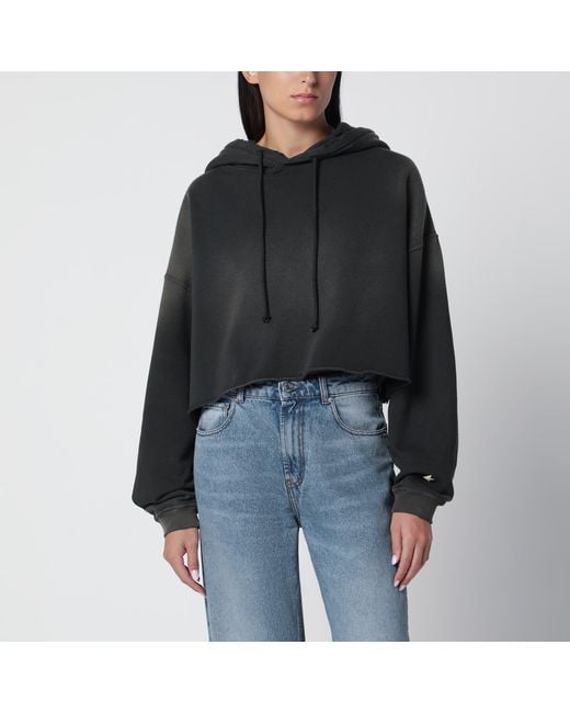Golden Goose Deluxe Brand Black Charcoal Cotton Hooded Sweatshirt