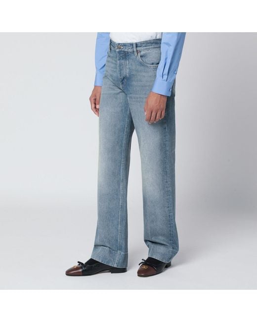 Valentino Blue Medium Washed-Effect Jeans for men