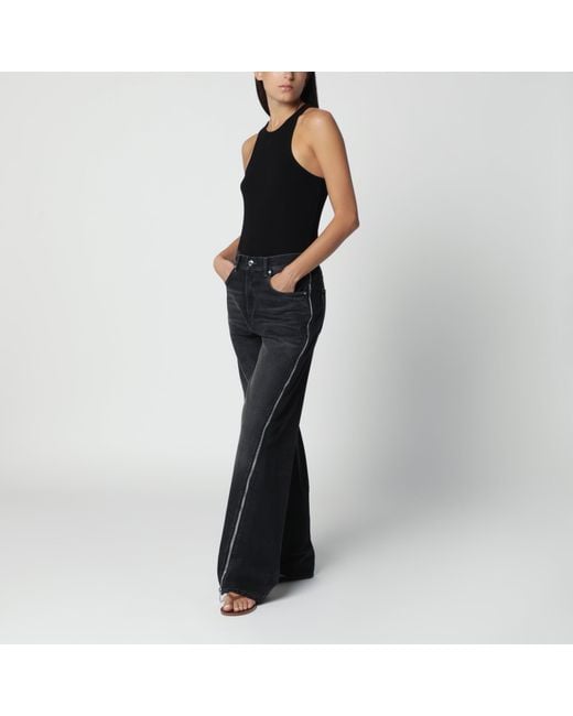 Haikure Black Washed Jeans With Zip Detail