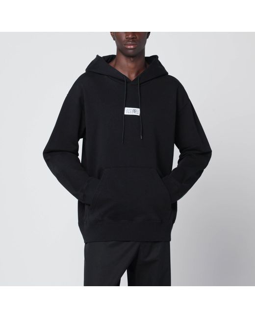 MM6 by Maison Martin Margiela Black Numeric Cotton Hoodie for men