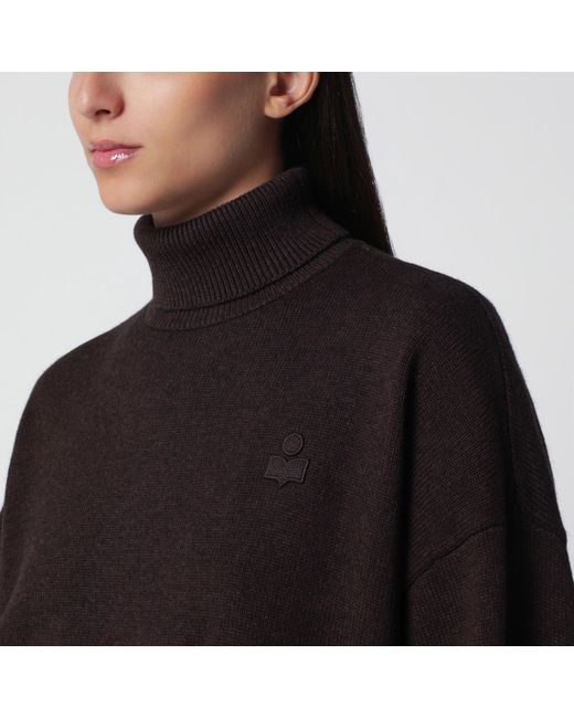 Isabel Marant Black Nasha Chocolate Cotton-Wool Turtleneck