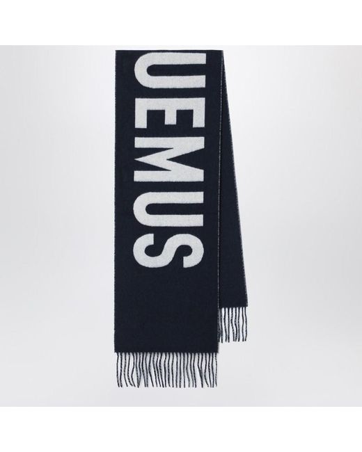 Jacquemus Blue Wool Scarf With Logo