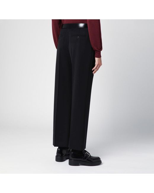 Prada Black Gabardine Trousers With Belt