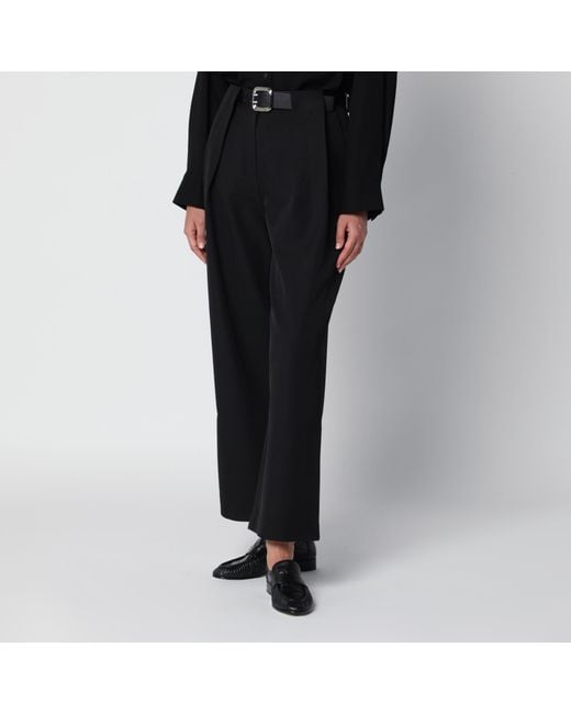 Source Unknown Black Matteo Trousers With Belt