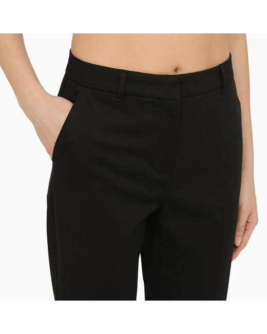 Pantalone classico in cotone di Max Mara Studio in Black