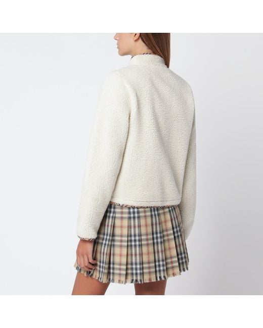 Burberry White Cropped Jacket