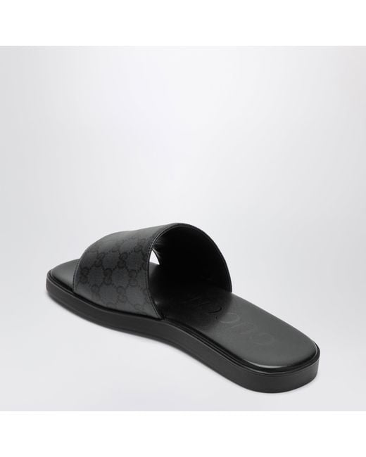 Gucci Black Generation Gg Canvas Slider Sandals for men