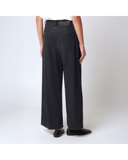 MM6 by Maison Margiela Black Wide-Leg Cropped Jeans