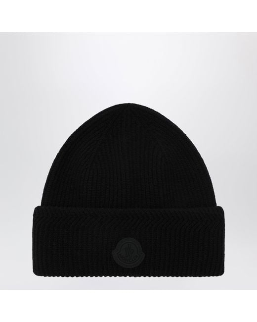 Moncler Black Wool And Cashmere Beanie for men