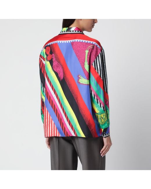 Versace Formula 6 Multicolored Silk Twill Shirt