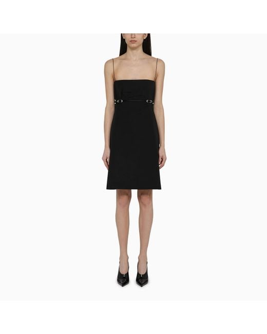 Givenchy Black Cotton Blend Mini Dress With Straps