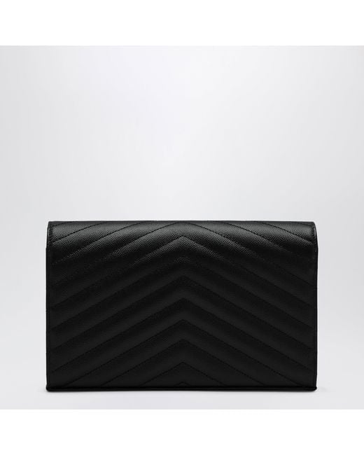 Saint Laurent Black Clutch With Chain Cassandre