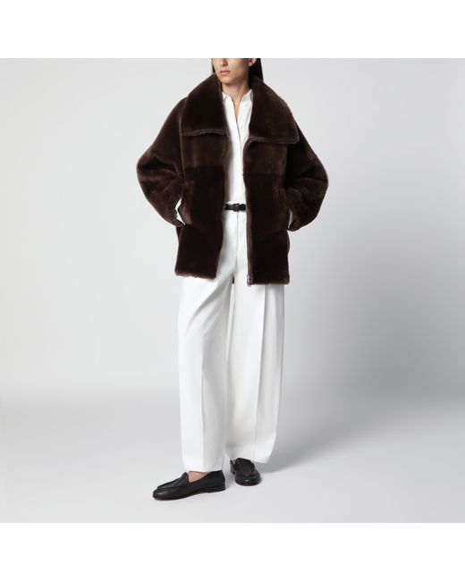 Blancha Black Oak Zip-Up Shearling Jacket