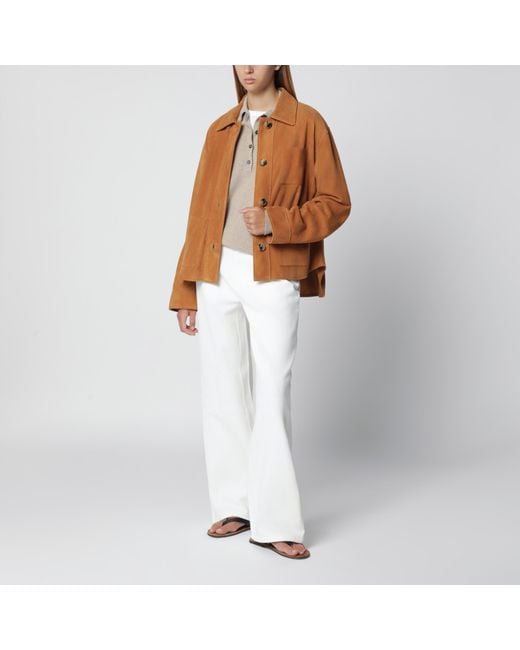 Loewe Brown Light Suede Workwear Jacket
