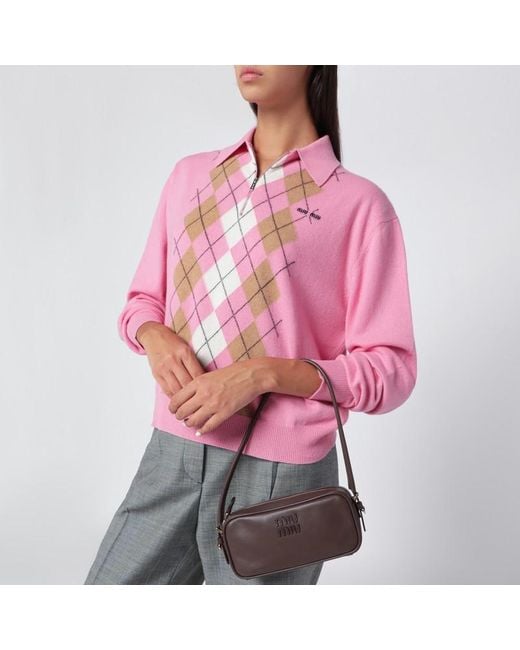Pochette En Cuir Miu Miu en coloris Black