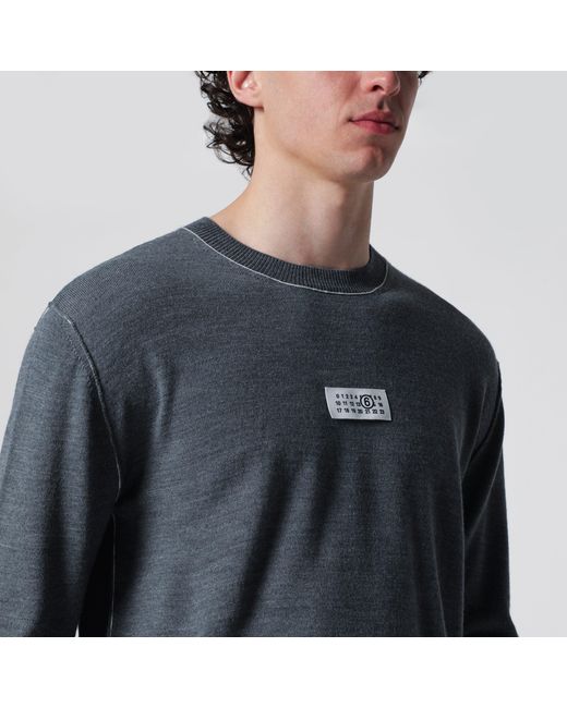 MM6 by Maison Margiela Blue Wool Sweater With Numeric Logo for men