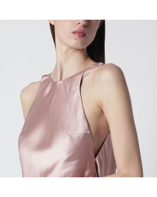 ANDAMANE Pink Carmen Mini Dress With Open Back