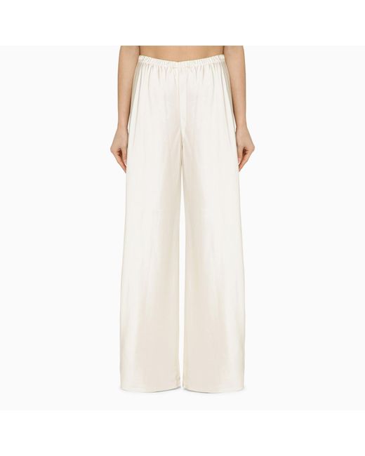 Zimmermann White Milk- Linen-blend Trousers