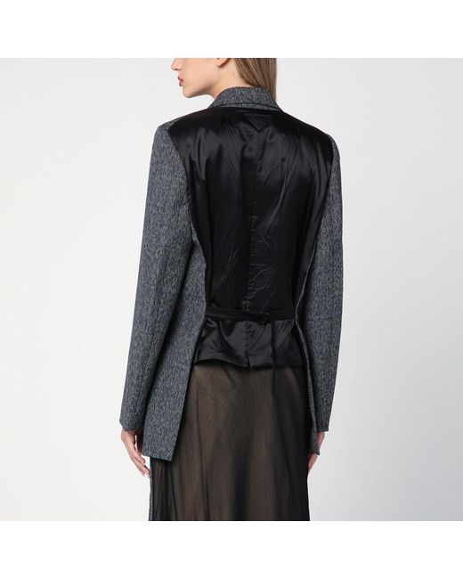 Giacca doppiopetto in principe di galles di Prada in Gray