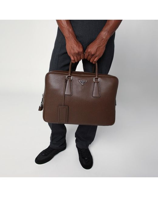 ショルダーバッグ PRADA BURNT BROWN LEATHER WORK BAG Prada Prada Burnt Brown Leather Work Bag | Grailed