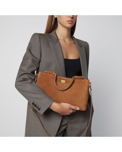 Dolce & Gabbana Brown Medium Vittoria Suede Bag