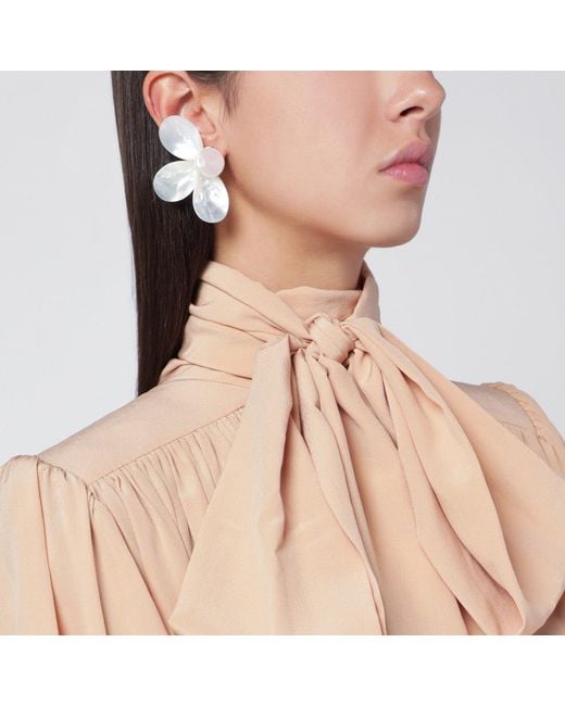 Eliou White Fada Earrings