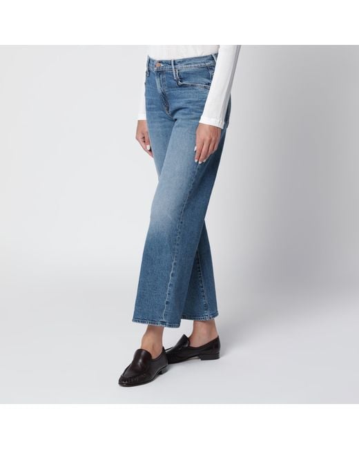 Mother Blue Mid Rise Maven Flood Jeans