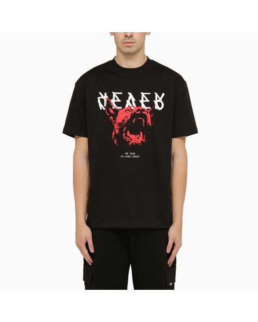 44 Label Group Black Forever Print Crew-neck T-shirt for men