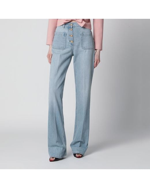 Valentino Blue Straight-Leg Cotton Denim Jeans