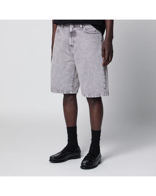 Carhartt Gray Landon Loose-Fit Denim Shorts for men